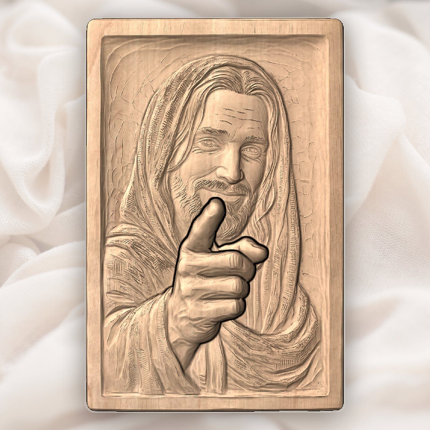 Jesus Christ Smiling CNC Relief STL bas-relief STL — view 5