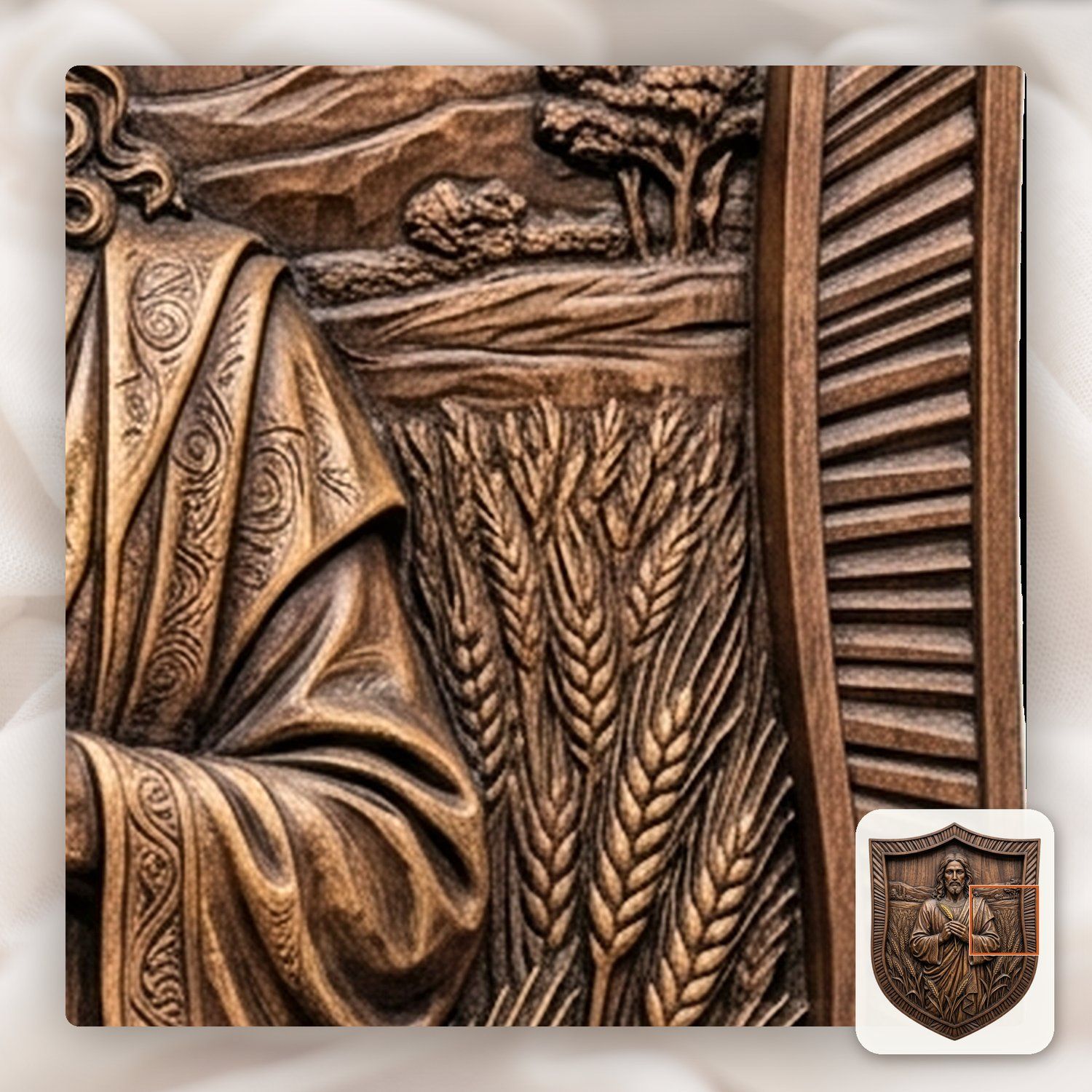 Jesus Christ Wheat Field Bread of Life CNC Relief STL bas-relief STL — view 12