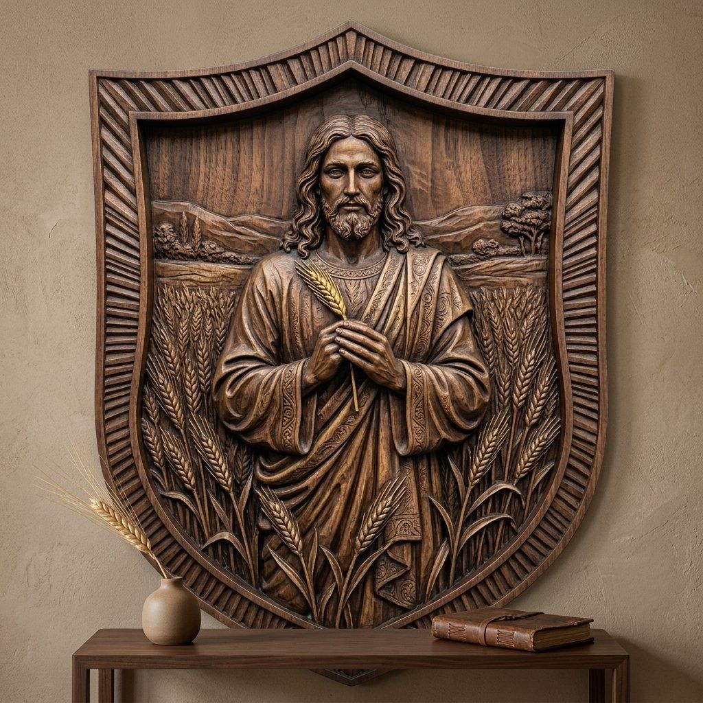 Jesus Christ Wheat Field Bread of Life CNC Relief STL bas-relief STL — view 13