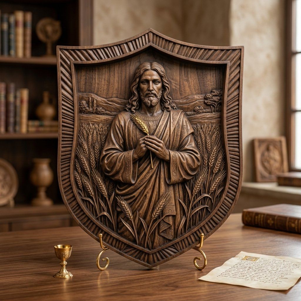 Jesus Christ Wheat Field Bread of Life CNC Relief STL bas-relief STL — view 4