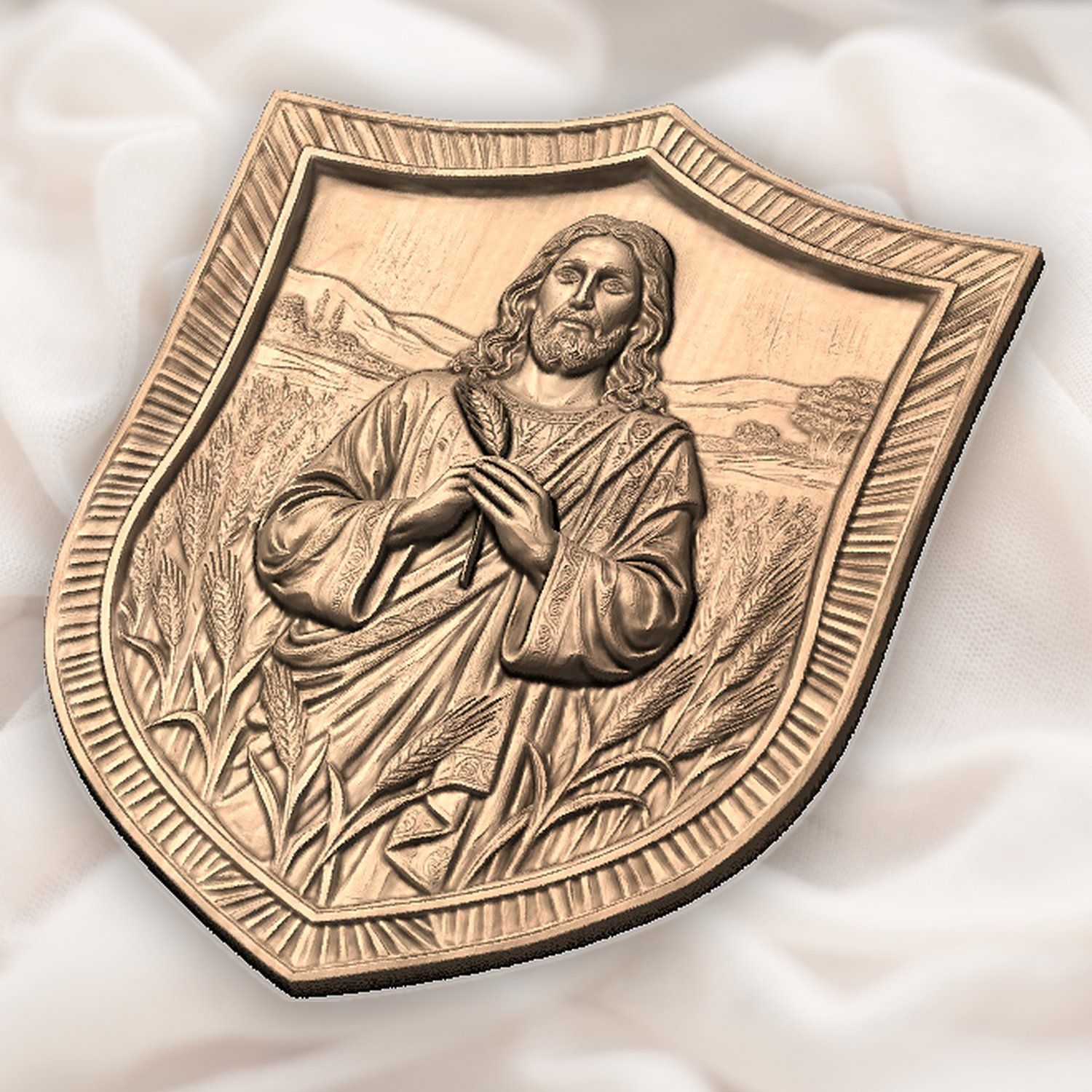 Jesus Christ Wheat Field Bread of Life CNC Relief STL bas-relief STL — view 5
