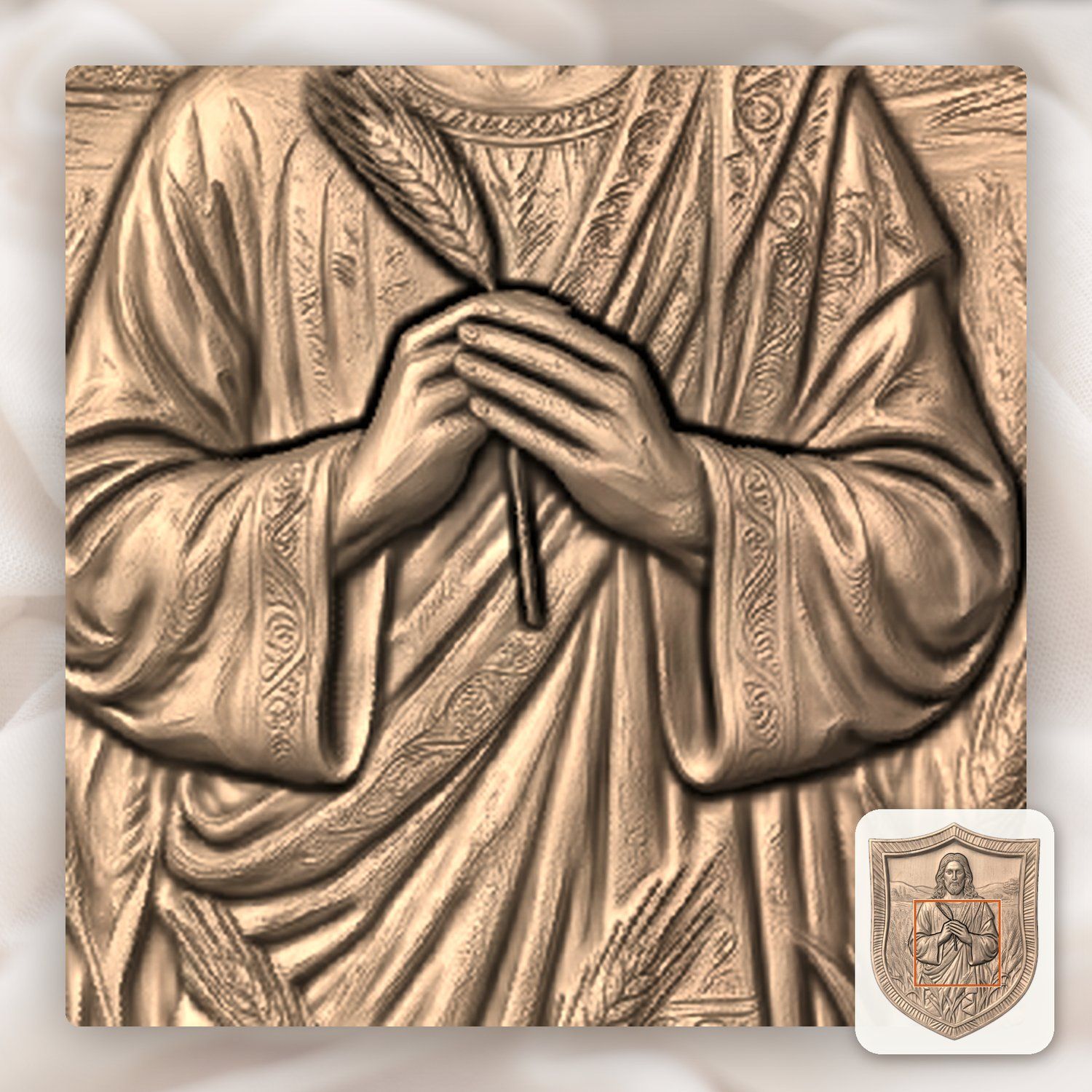 Jesus Christ Wheat Field Bread of Life CNC Relief STL bas-relief STL — view 7