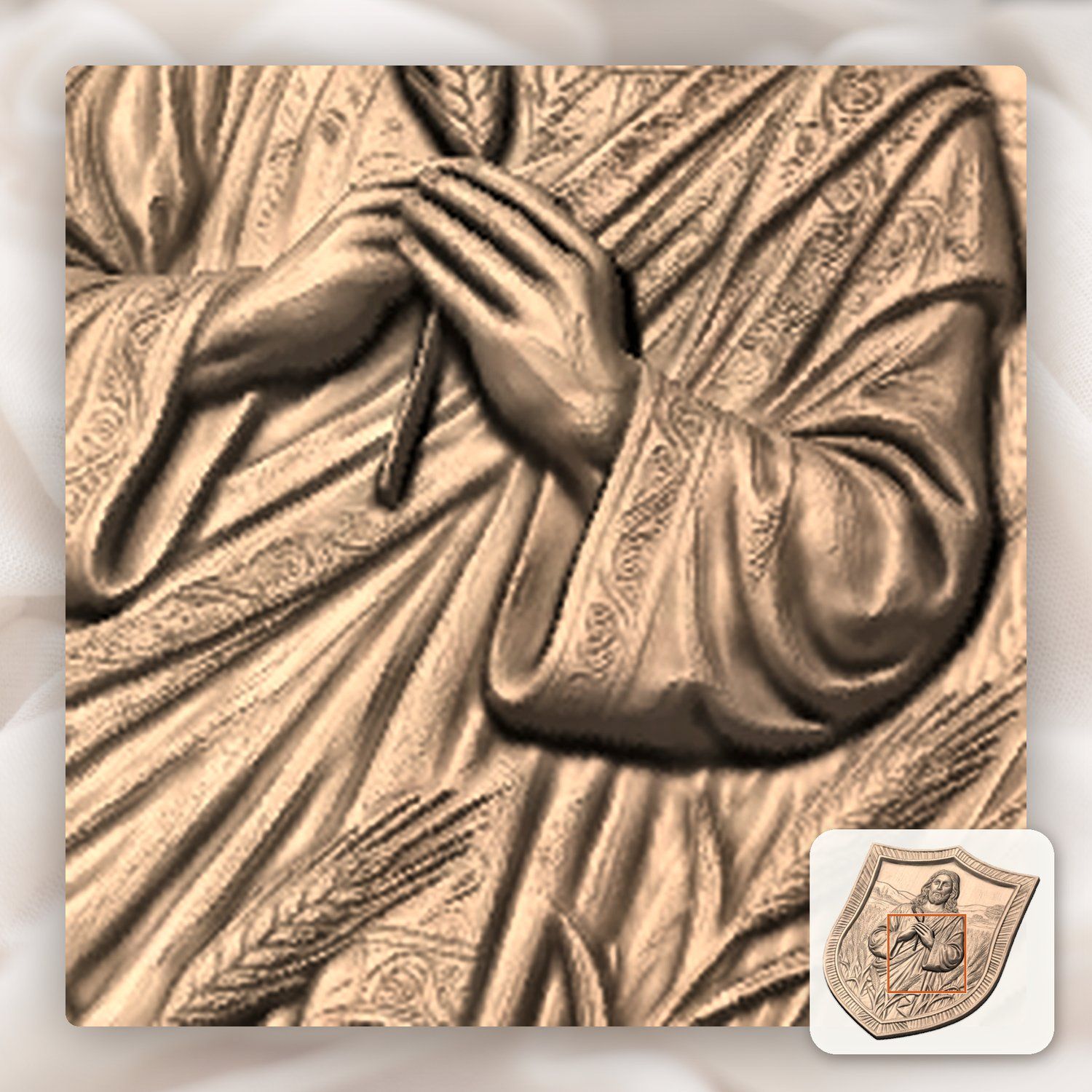 Jesus Christ Wheat Field Bread of Life CNC Relief STL bas-relief STL — view 9