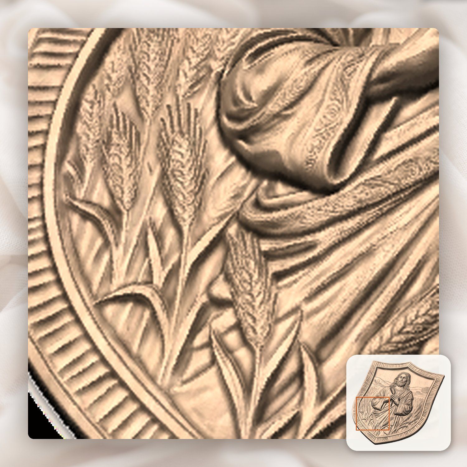Jesus Christ Wheat Field Bread of Life CNC Relief STL bas-relief STL — view 10