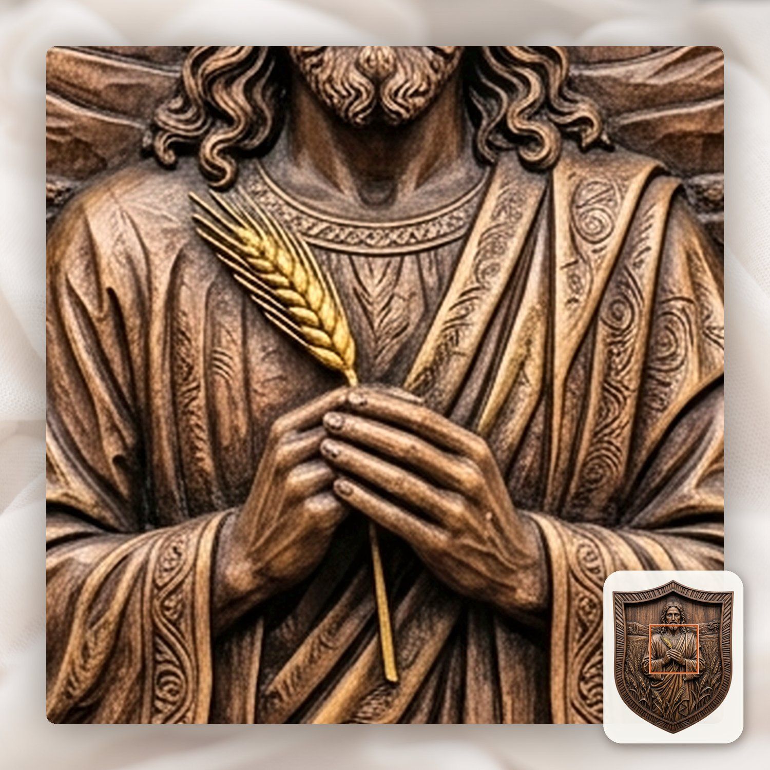 Jesus Christ Wheat Field Bread of Life CNC Relief STL bas-relief STL — view 11