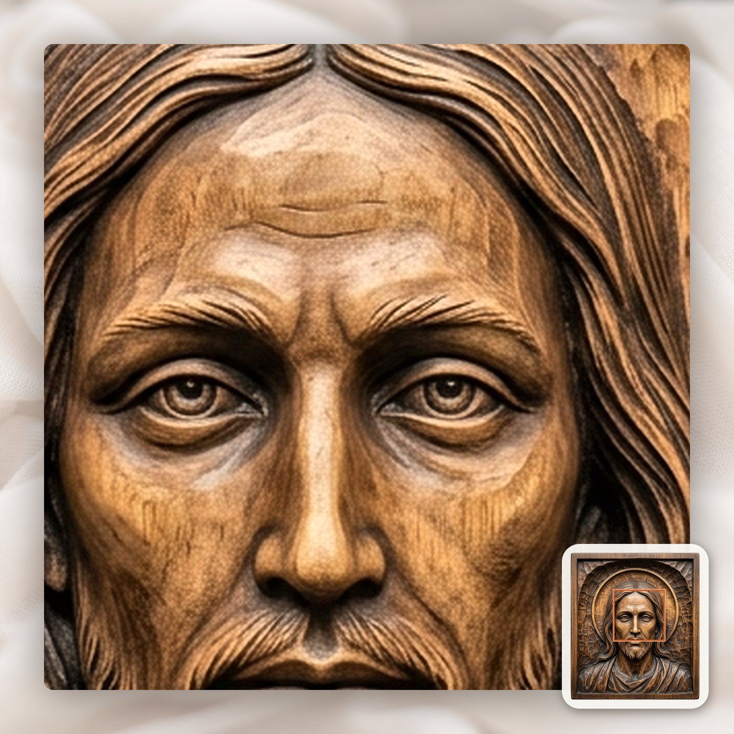 Jesus Christ Wood Relief Panel CNC Relief STL bas-relief STL — view 11