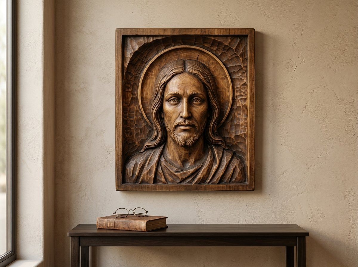 Jesus Christ Wood Relief Panel CNC Relief STL bas-relief STL — view 13