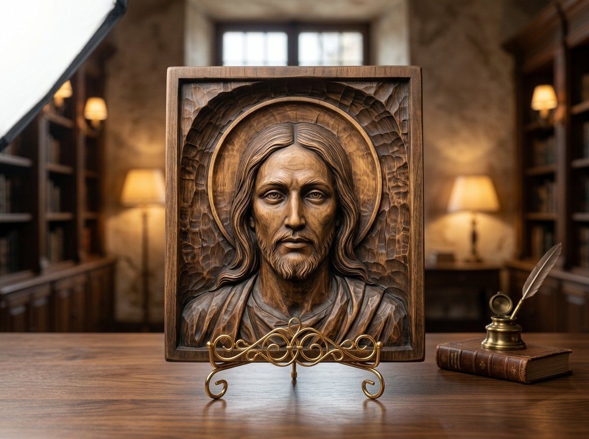 Jesus Christ Wood Relief Panel CNC Relief STL bas-relief STL — view 14
