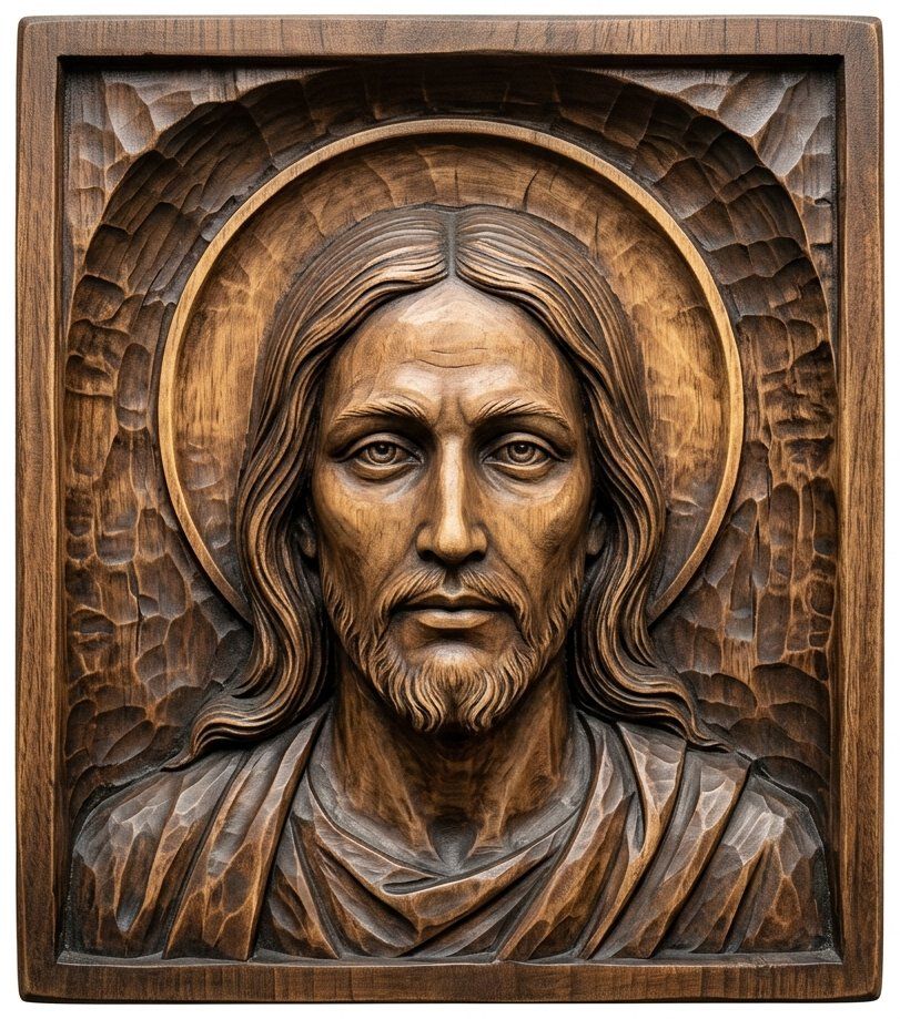 Jesus Christ Wood Relief Panel CNC Relief STL bas-relief STL — view 15