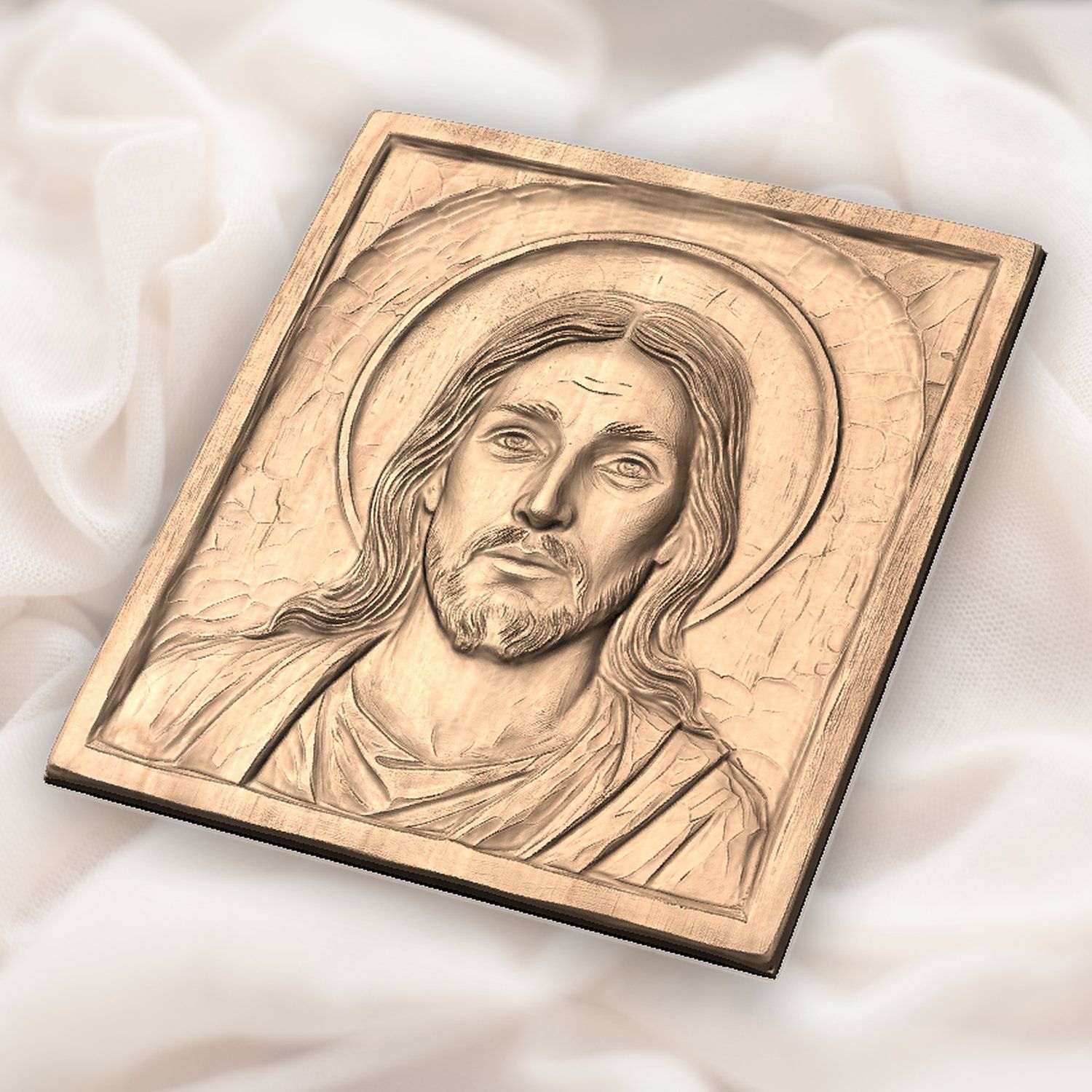 Jesus Christ Wood Relief Panel CNC Relief STL bas-relief STL — view 6