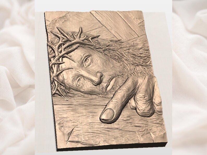 Christ Crowned with Thorns Bearing the Cross Bas-Relief STL bas-relief STL — view 3
