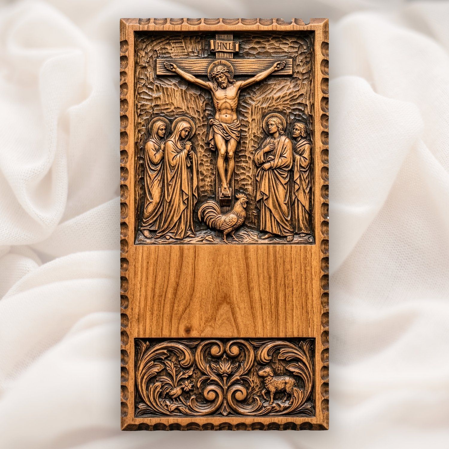 Jesus Crucifixion Doorbell Backing Plate CNC Relief STL bas-relief STL design