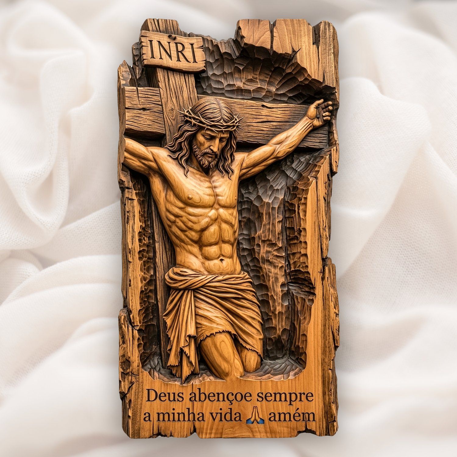Jesus Crucifixion Wood Panel CNC Relief STL bas-relief STL design