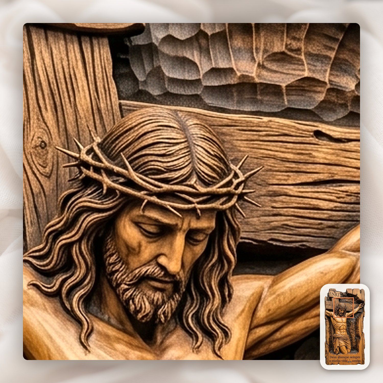 Jesus Crucifixion Wood Panel CNC Relief STL bas-relief STL — view 13