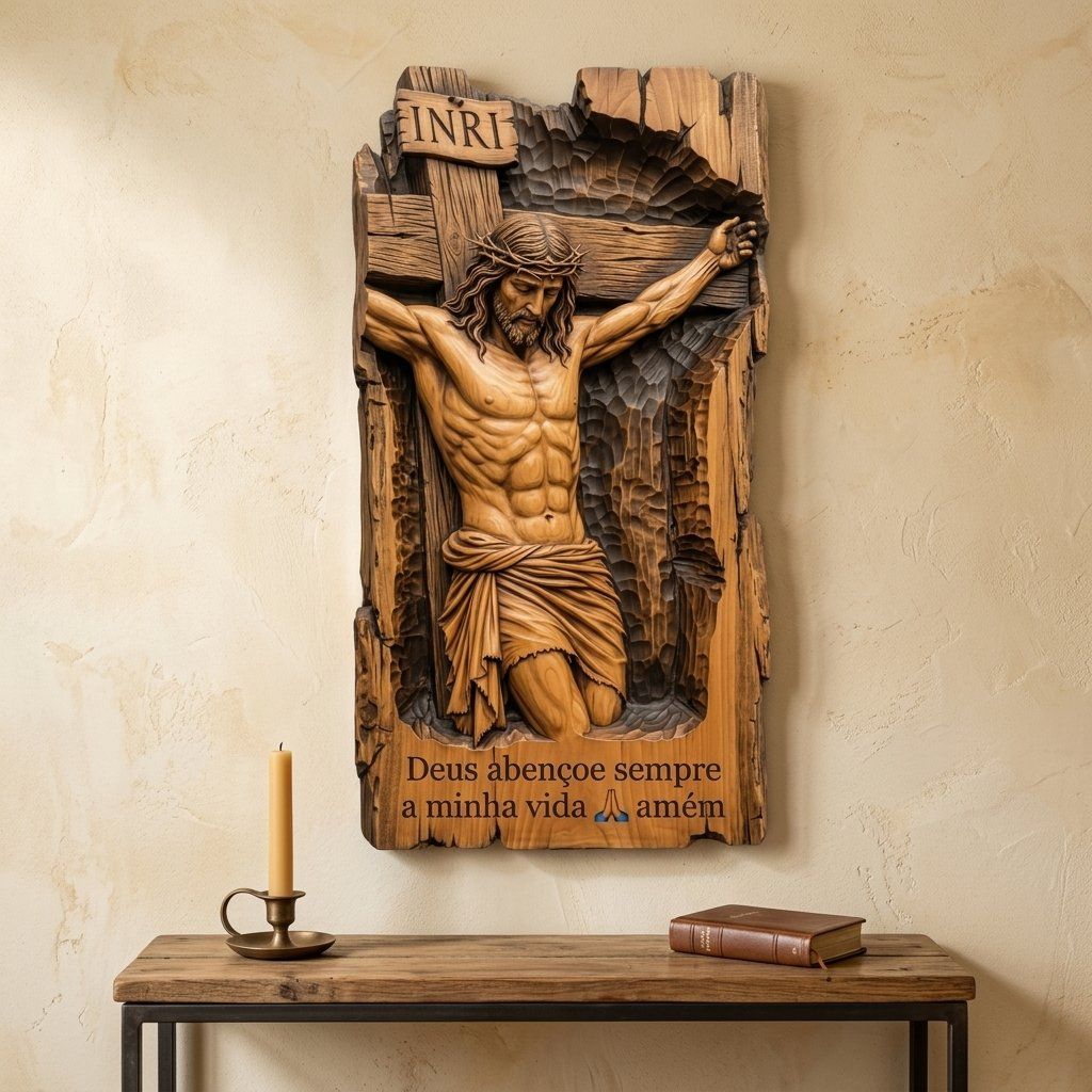 Jesus Crucifixion Wood Panel CNC Relief STL bas-relief STL — view 14