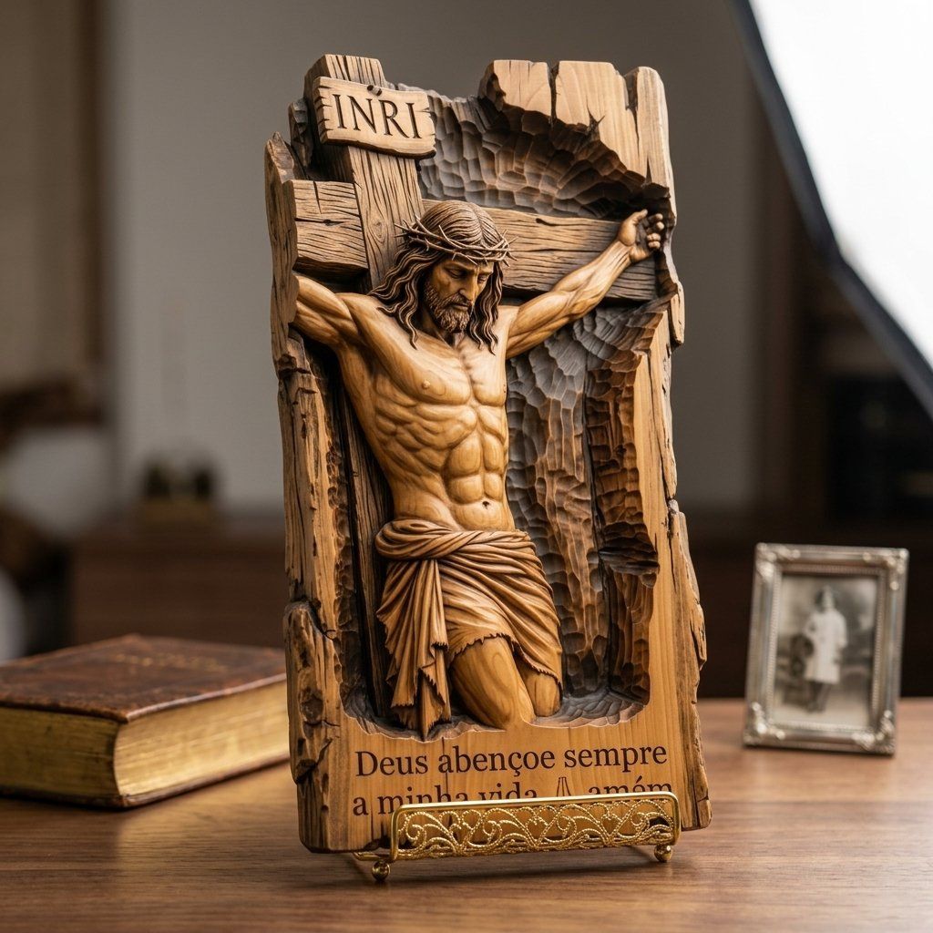 Jesus Crucifixion Wood Panel CNC Relief STL bas-relief STL — view 15