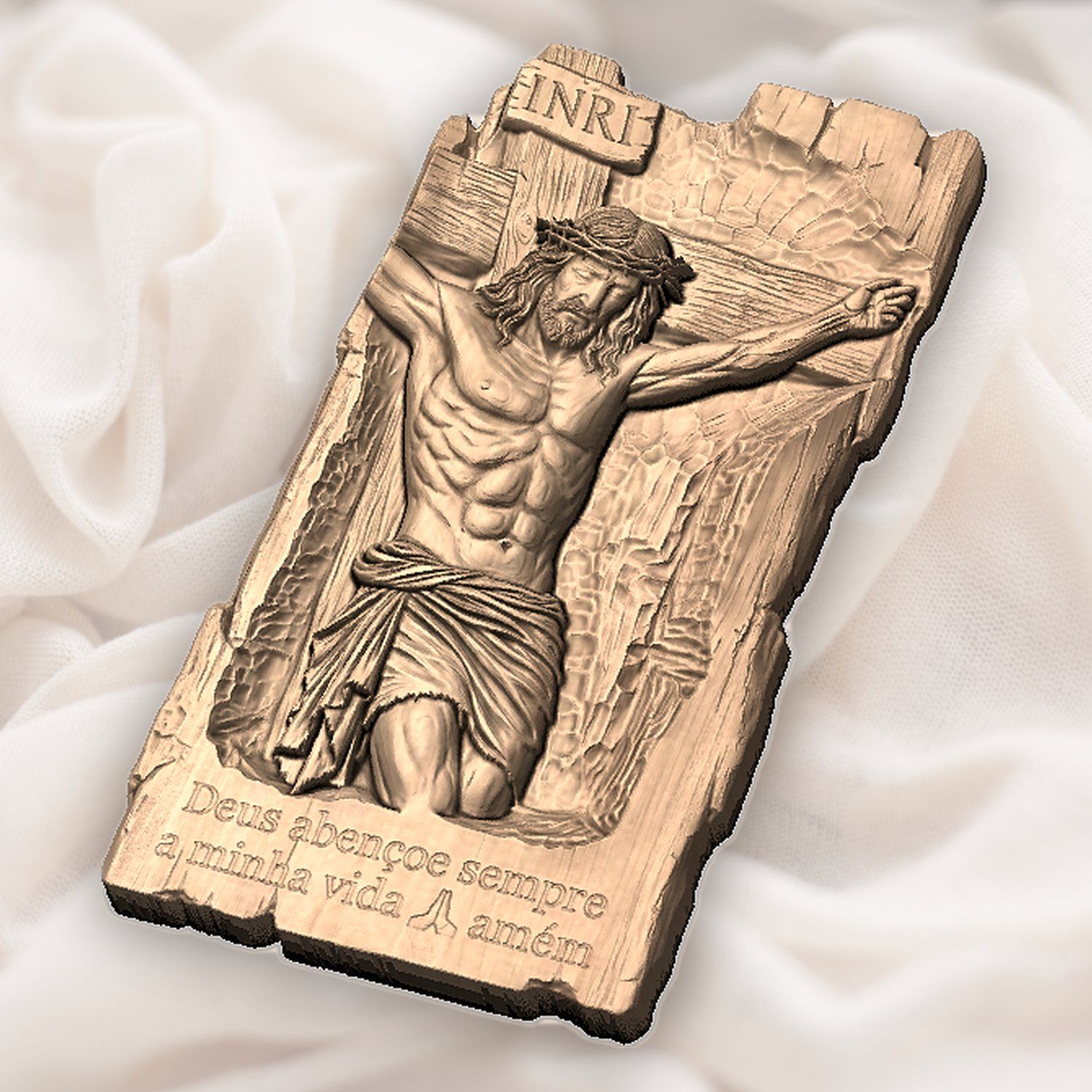 Jesus Crucifixion Wood Panel CNC Relief STL bas-relief STL — view 5