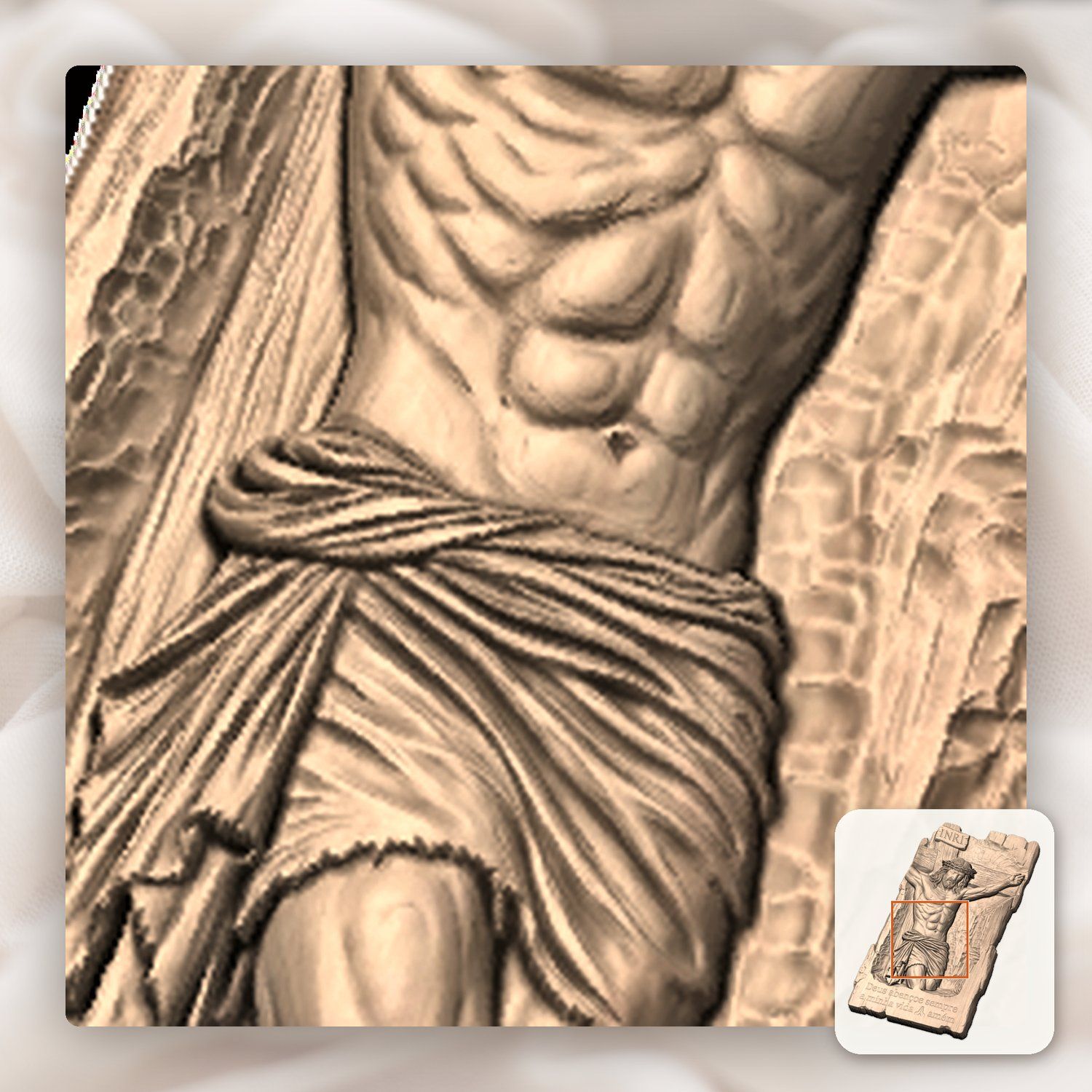 Jesus Crucifixion Wood Panel CNC Relief STL bas-relief STL — view 9