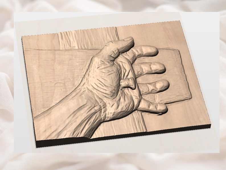 Nailed Hand on the Cross Bas-Relief STL for CNC Carving bas-relief STL — view 2