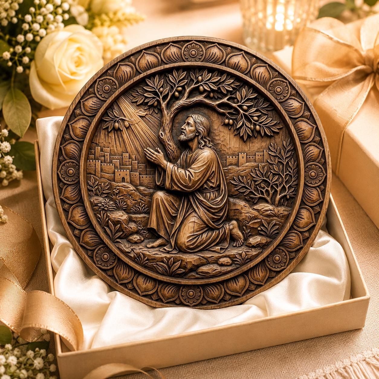 Jesus in Gethsemane Prayer CNC Bas-Relief File bas-relief STL — view 7