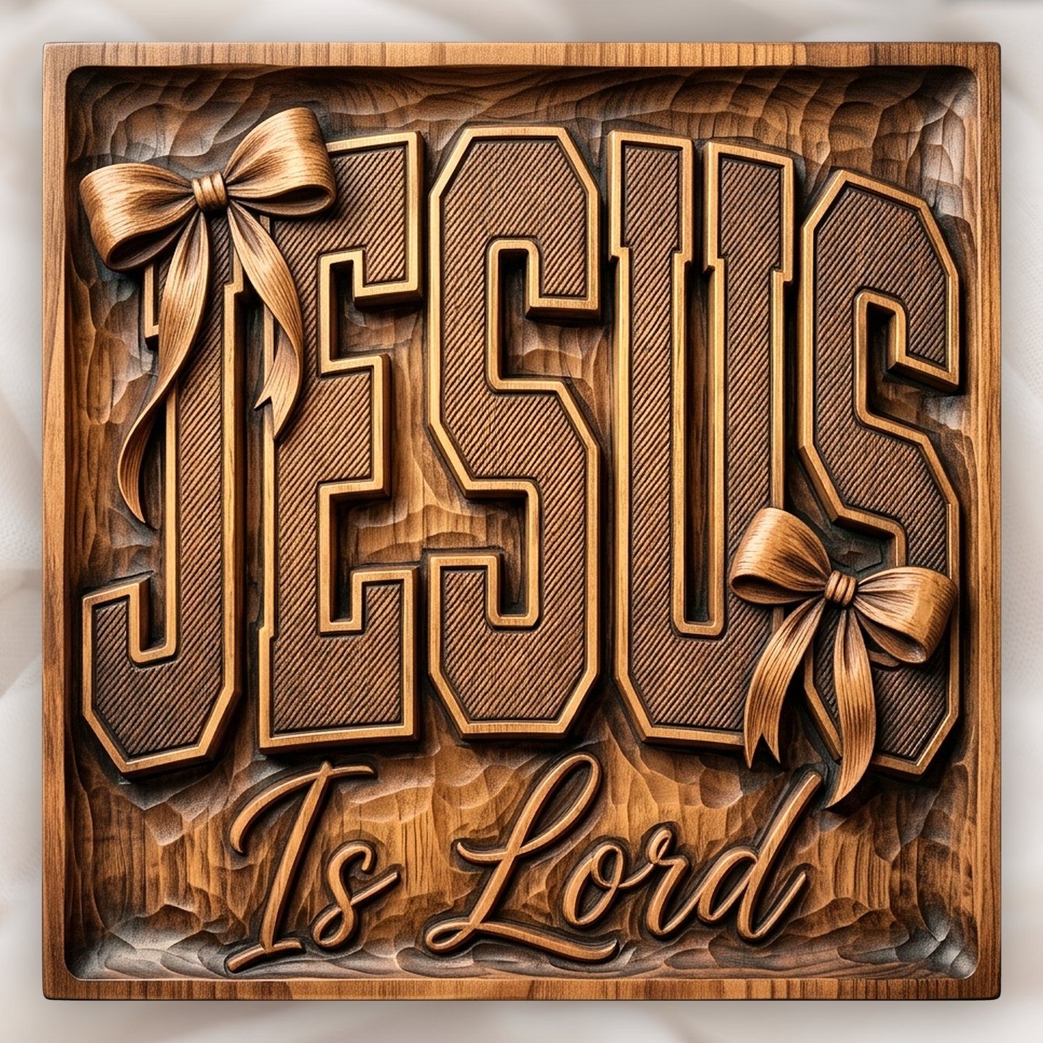 Jesus Is Lord Christian Scripture CNC Relief STL bas-relief STL design