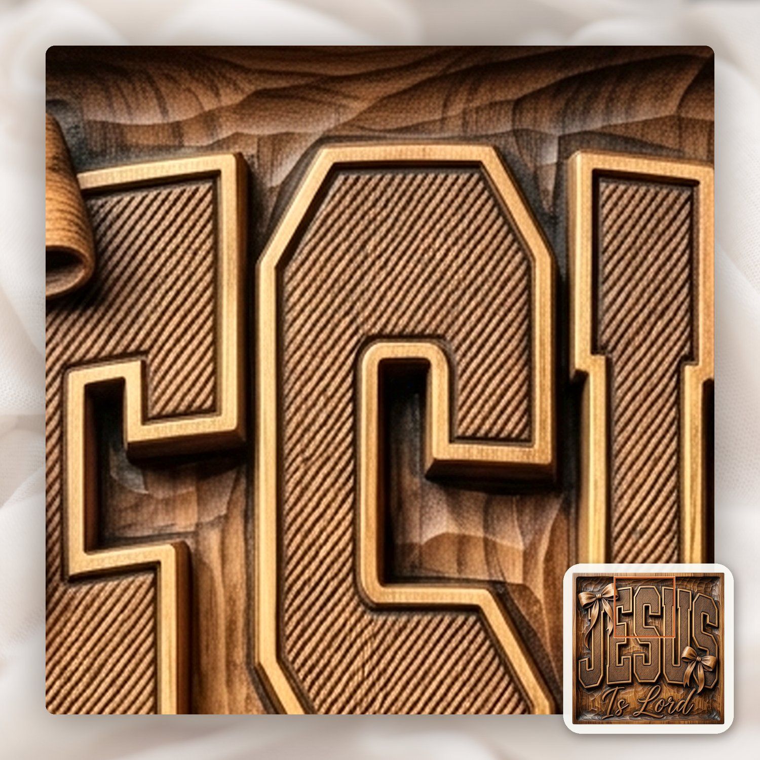 Jesus Is Lord Christian Scripture CNC Relief STL bas-relief STL — view 12