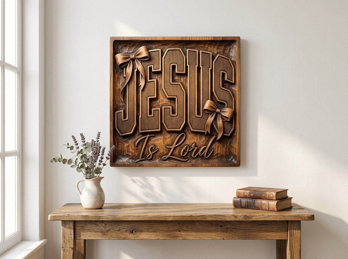 Jesus Is Lord Christian Scripture CNC Relief STL bas-relief STL — view 13