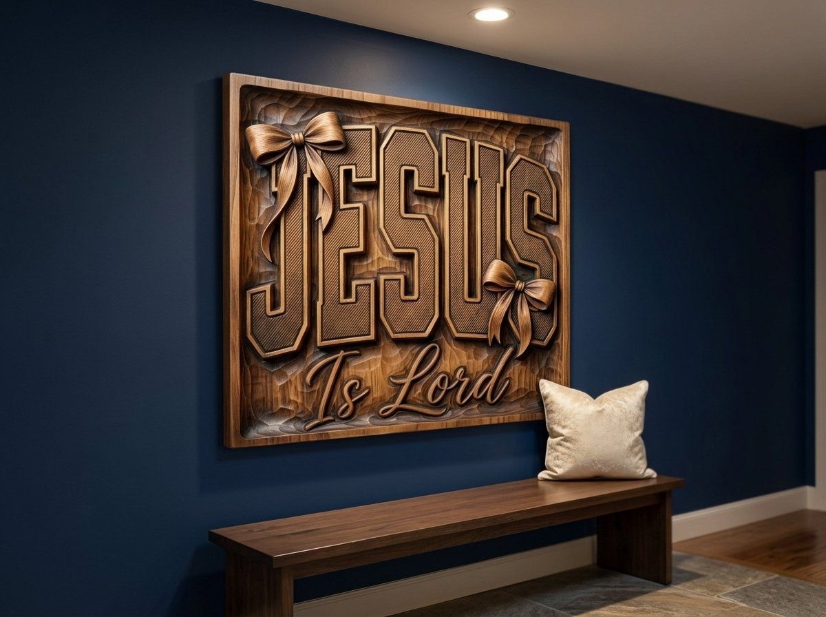 Jesus Is Lord Christian Scripture CNC Relief STL bas-relief STL — view 14