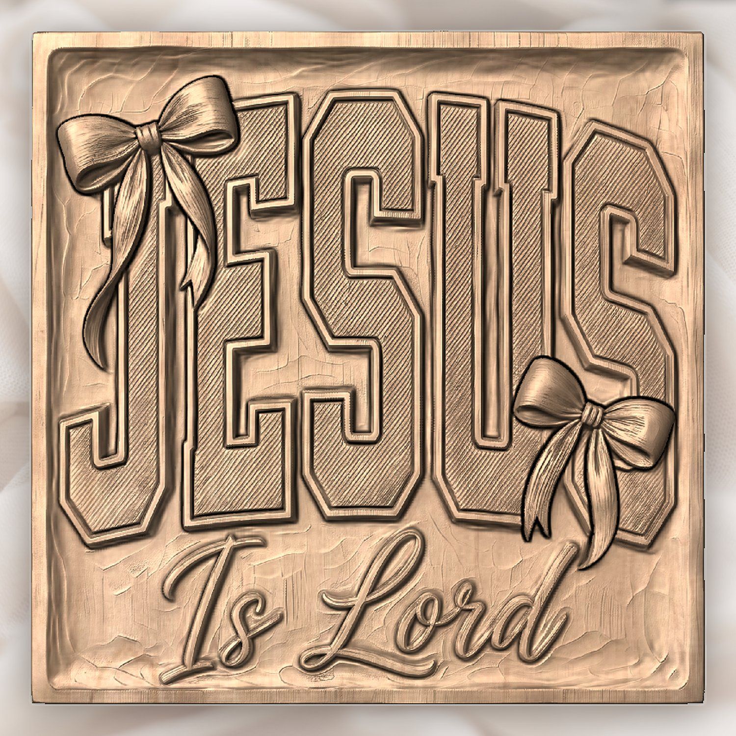 Jesus Is Lord Christian Scripture CNC Relief STL bas-relief STL — view 5