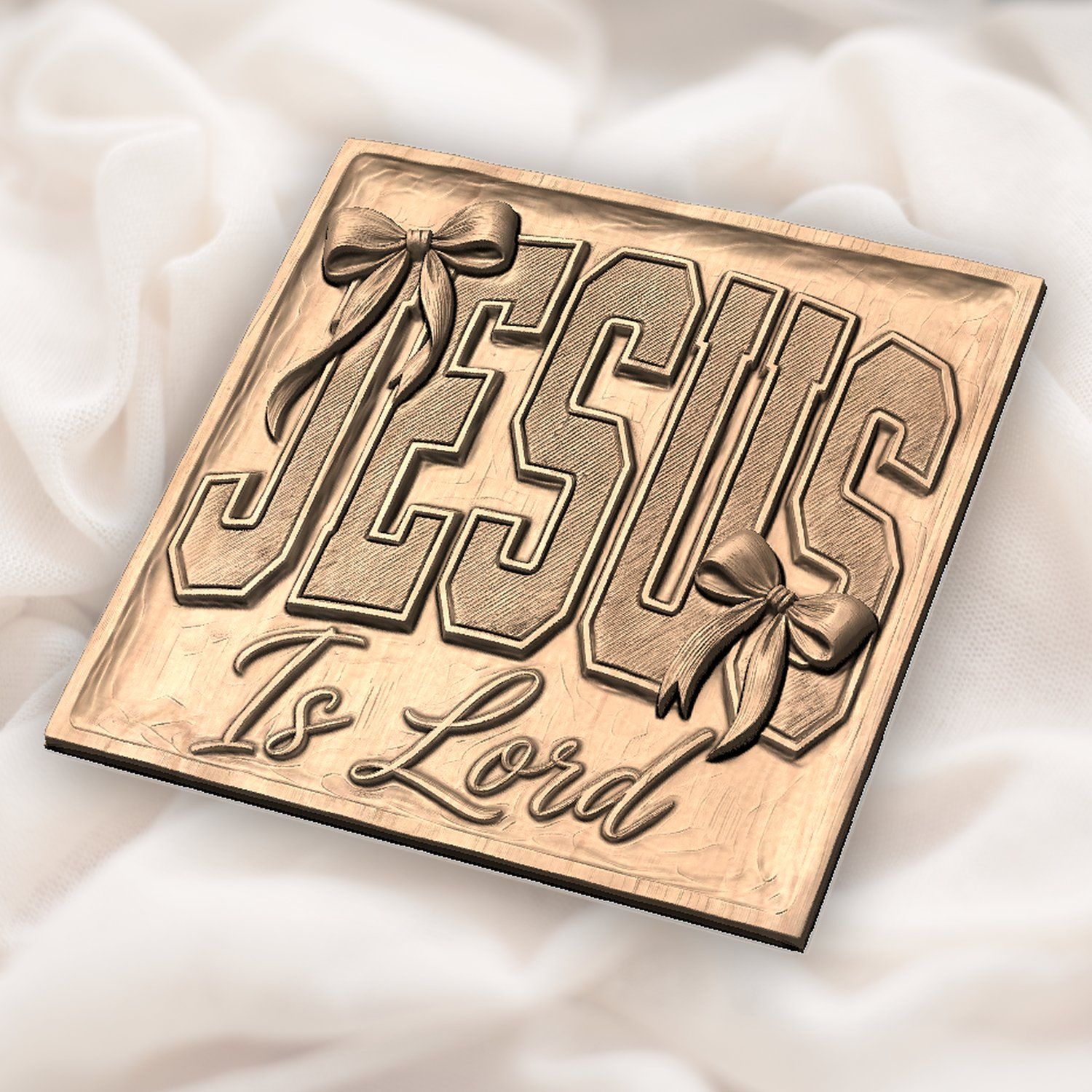 Jesus Is Lord Christian Scripture CNC Relief STL bas-relief STL — view 6