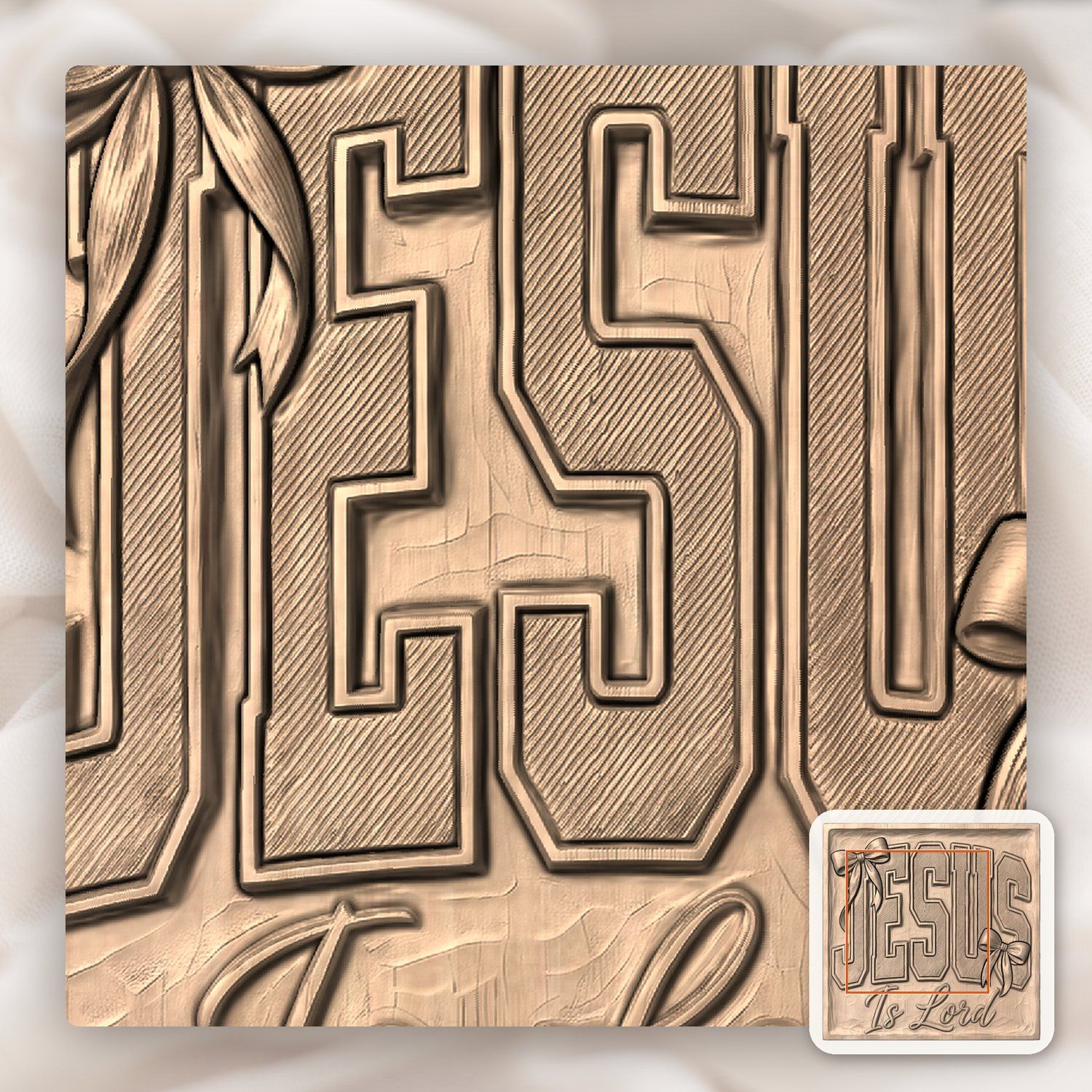Jesus Is Lord Christian Scripture CNC Relief STL bas-relief STL — view 7