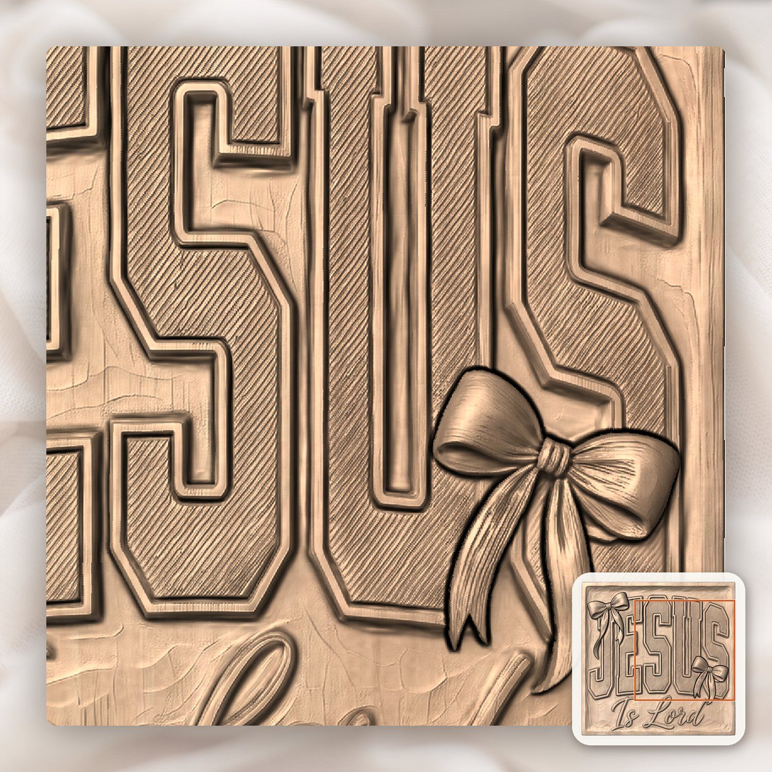 Jesus Is Lord Christian Scripture CNC Relief STL bas-relief STL — view 8