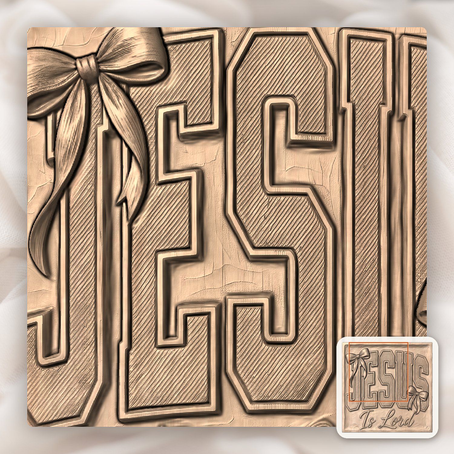 Jesus Is Lord Christian Scripture CNC Relief STL bas-relief STL — view 9