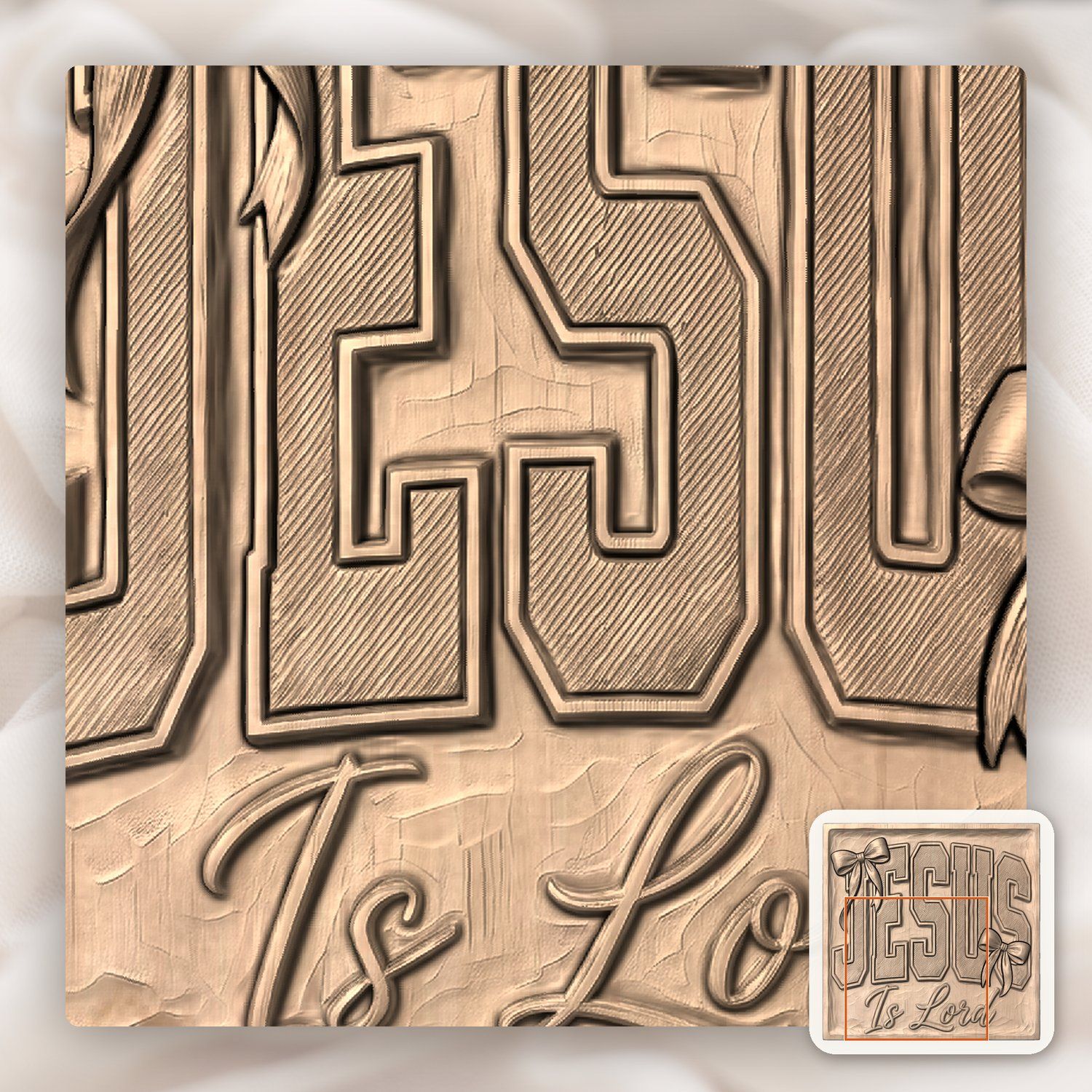 Jesus Is Lord Christian Scripture CNC Relief STL bas-relief STL — view 10