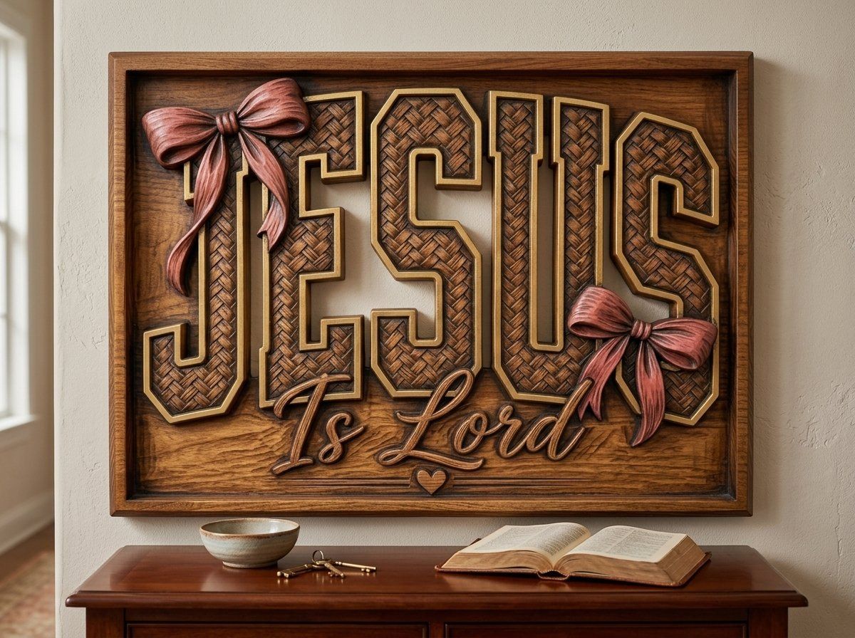 Jesus Is Lord Wall Art CNC Relief STL bas-relief STL — view 13