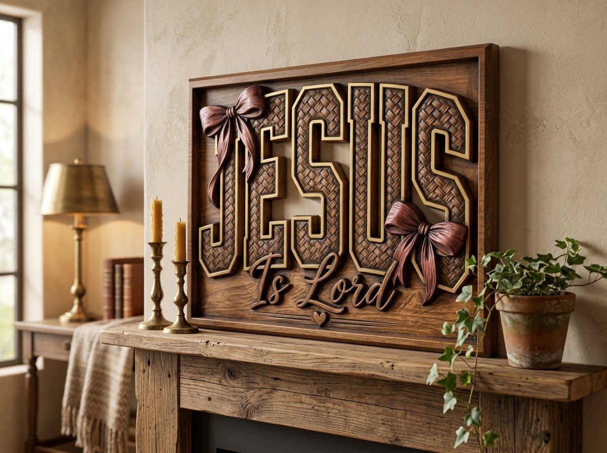 Jesus Is Lord Wall Art CNC Relief STL bas-relief STL — view 14