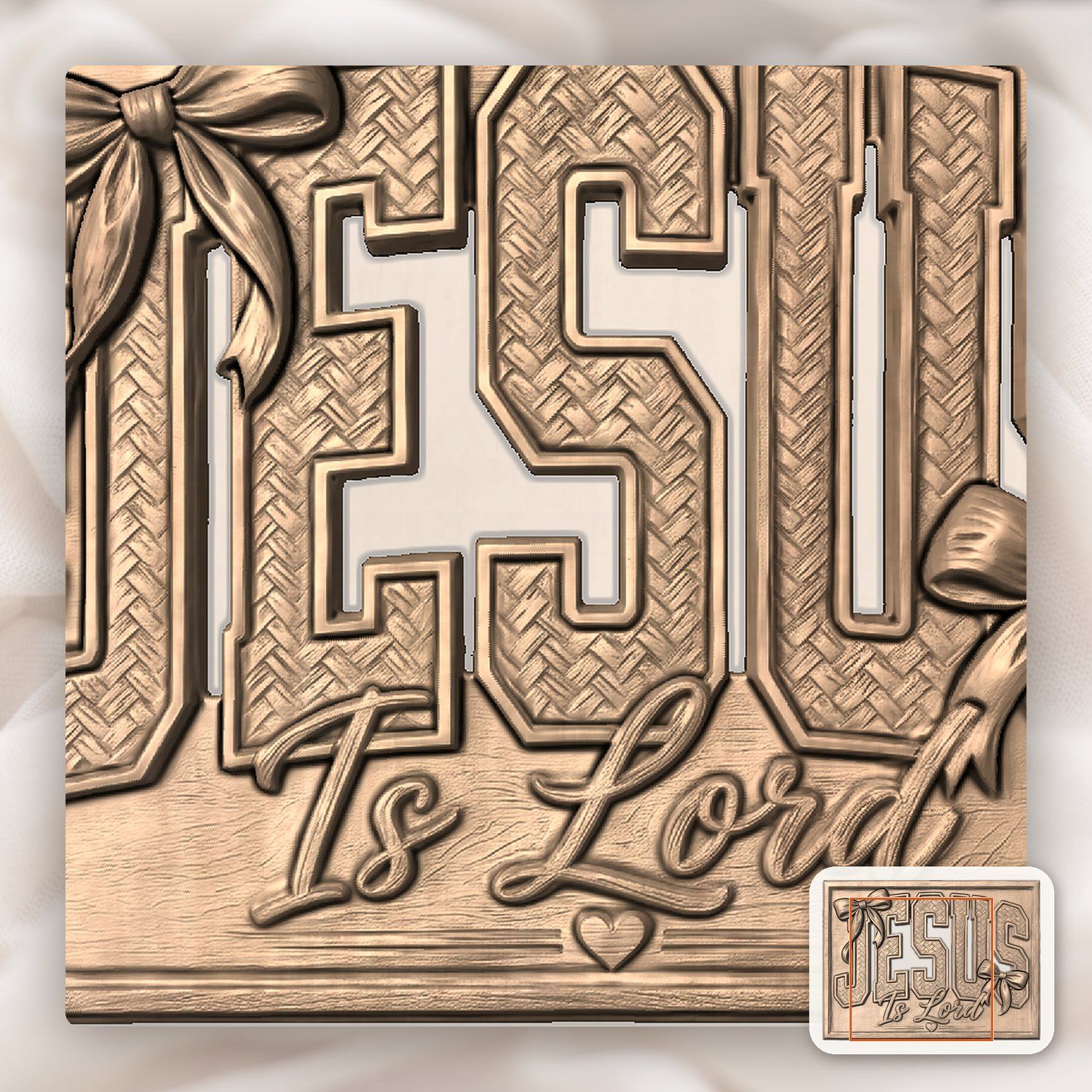 Jesus Is Lord Wall Art CNC Relief STL bas-relief STL — view 7