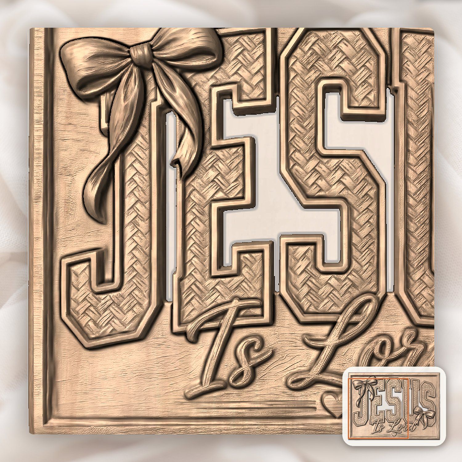 Jesus Is Lord Wall Art CNC Relief STL bas-relief STL — view 8