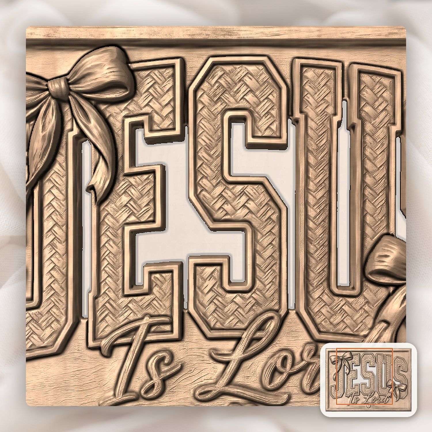 Jesus Is Lord Wall Art CNC Relief STL bas-relief STL — view 9