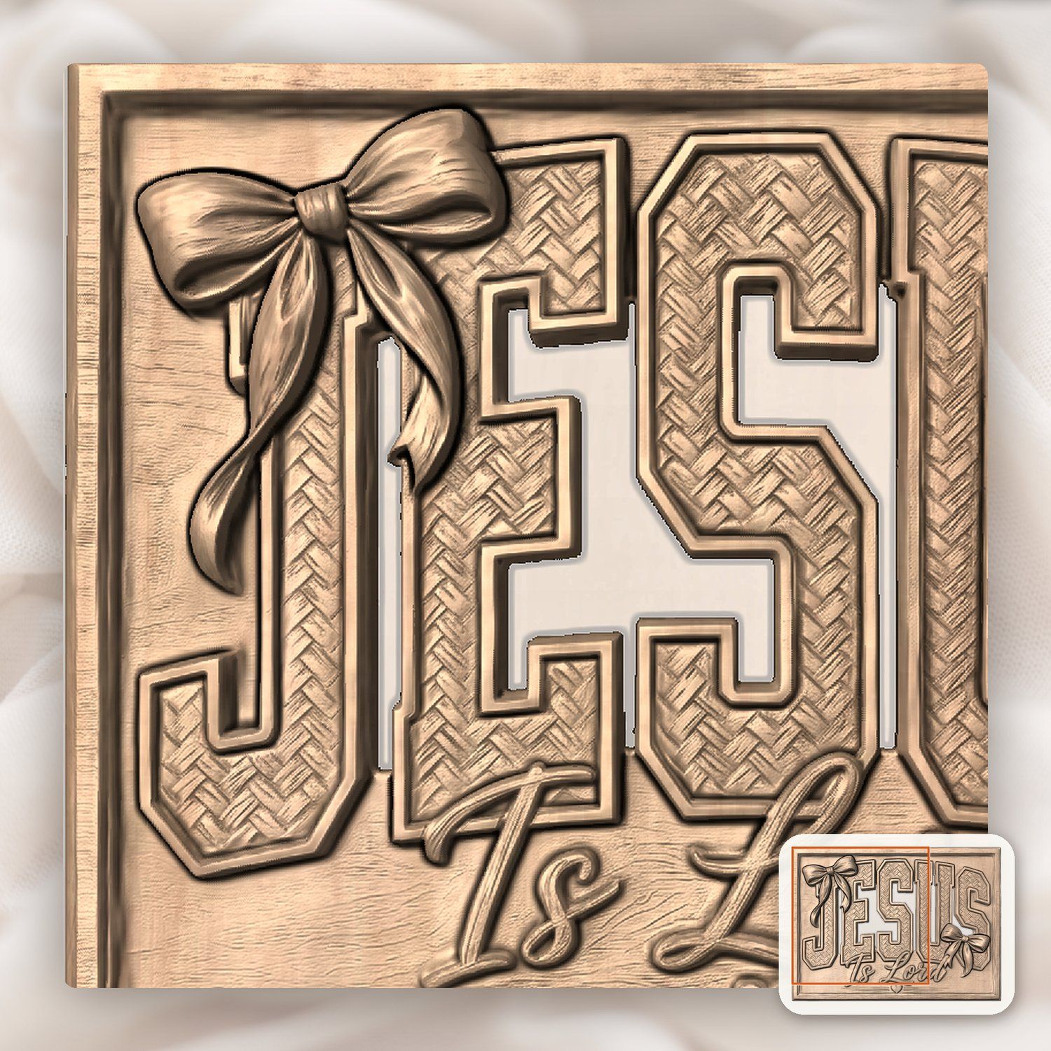 Jesus Is Lord Wall Art CNC Relief STL bas-relief STL — view 10