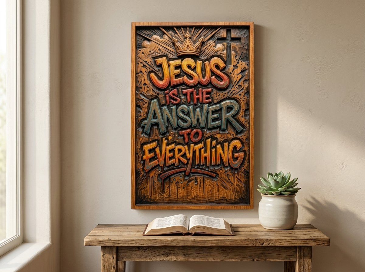 Jesus Is The Answer To Everything CNC Relief STL bas-relief STL — view 13