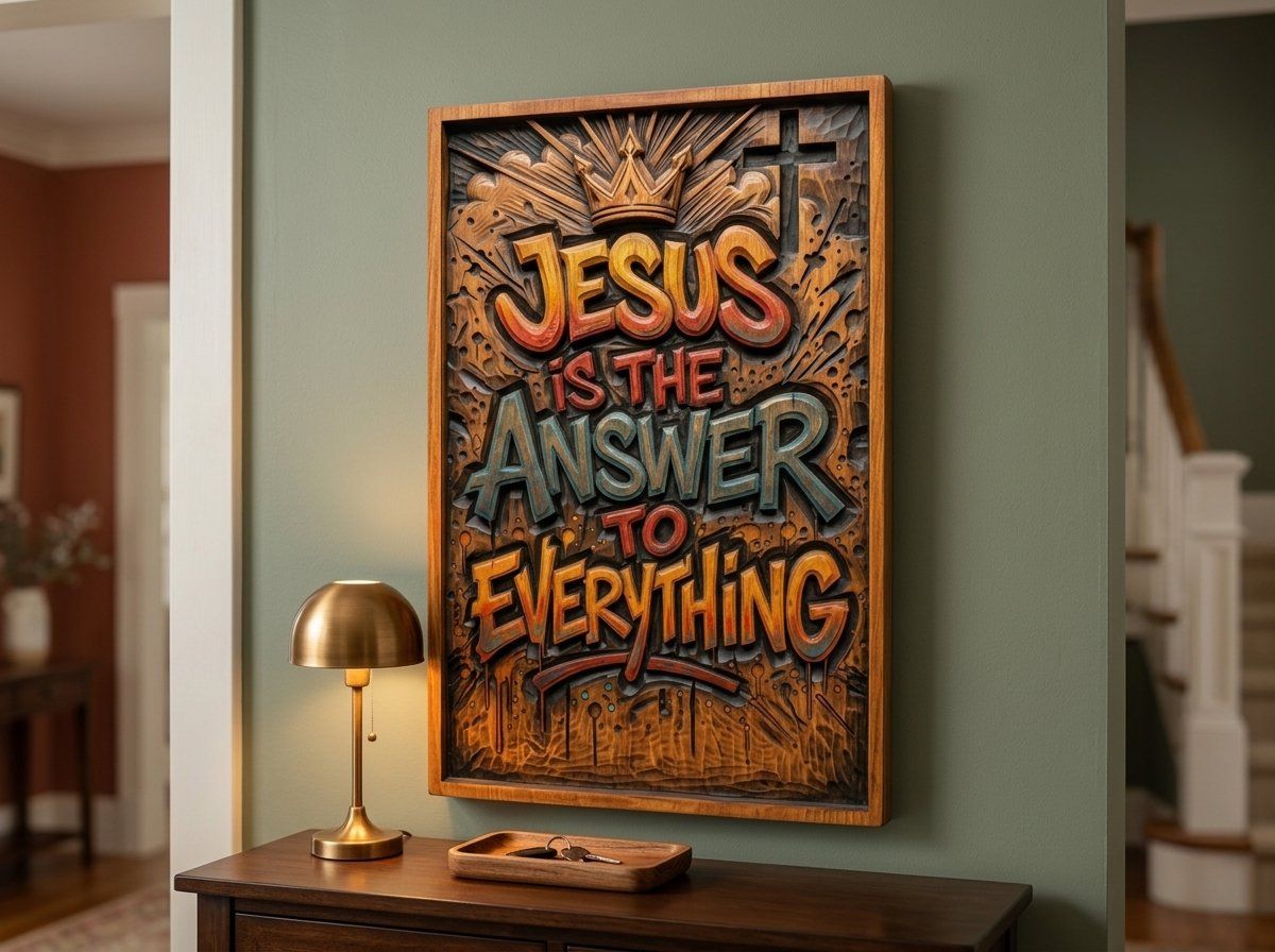 Jesus Is The Answer To Everything CNC Relief STL bas-relief STL — view 14
