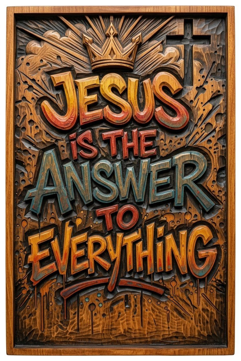 Jesus Is The Answer To Everything CNC Relief STL bas-relief STL — view 4