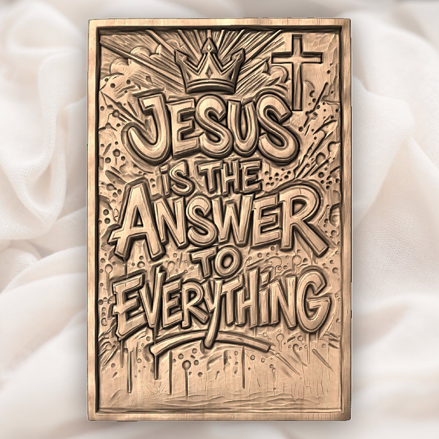 Jesus Is The Answer To Everything CNC Relief STL bas-relief STL — view 5