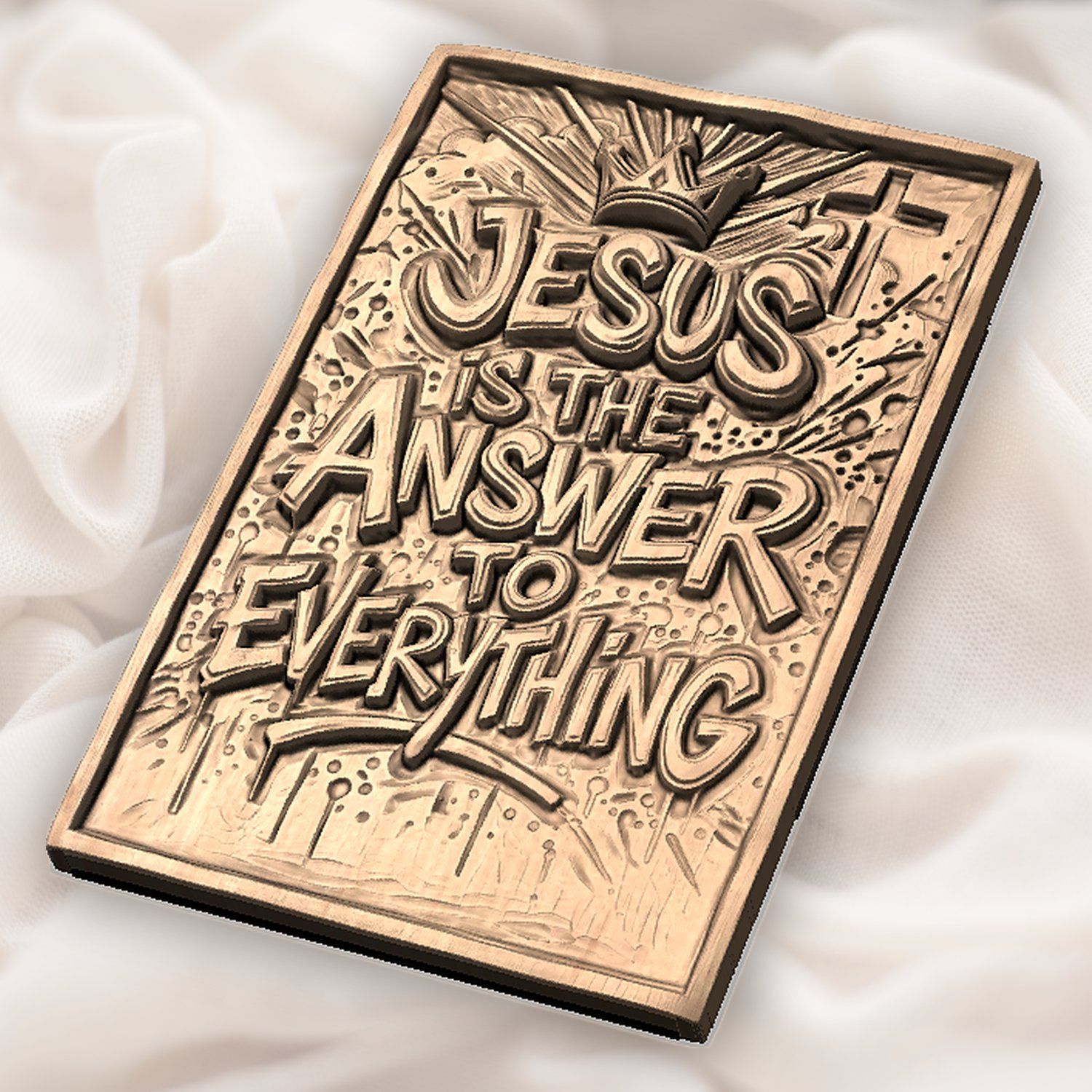 Jesus Is The Answer To Everything CNC Relief STL bas-relief STL — view 6