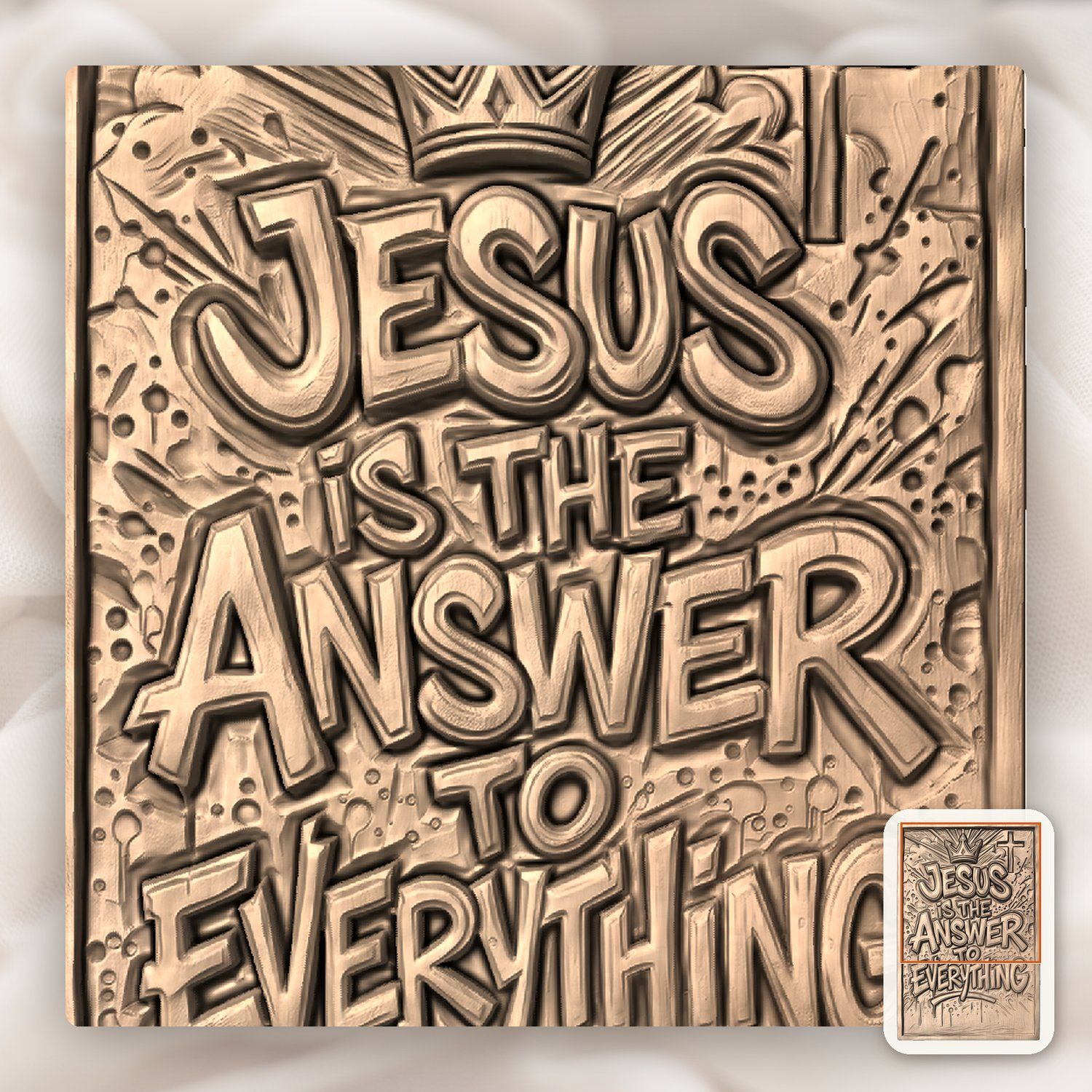 Jesus Is The Answer To Everything CNC Relief STL bas-relief STL — view 8