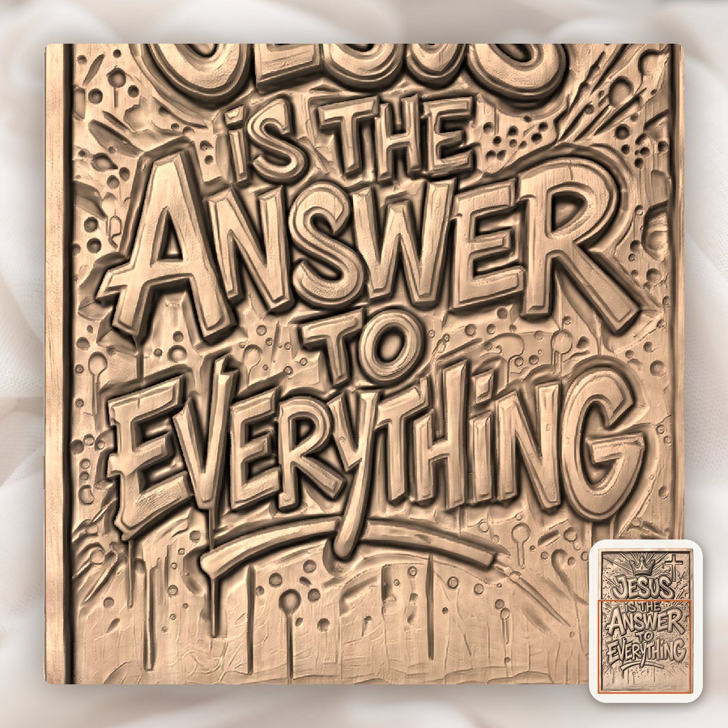 Jesus Is The Answer To Everything CNC Relief STL bas-relief STL — view 9