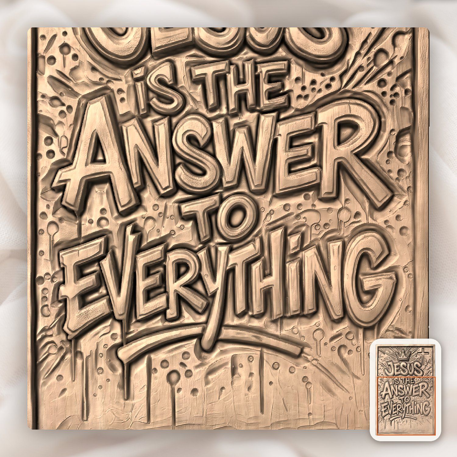 Jesus Is The Answer To Everything CNC Relief STL bas-relief STL — view 10