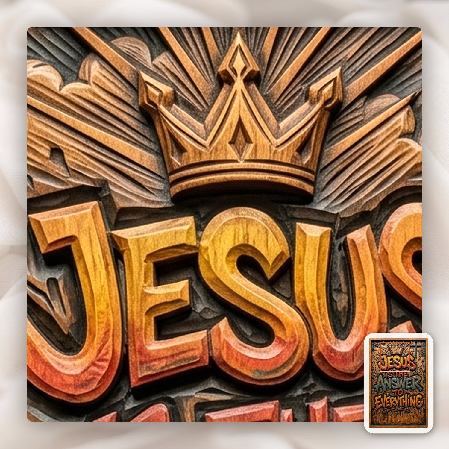 Jesus Is The Answer To Everything CNC Relief STL bas-relief STL — view 11
