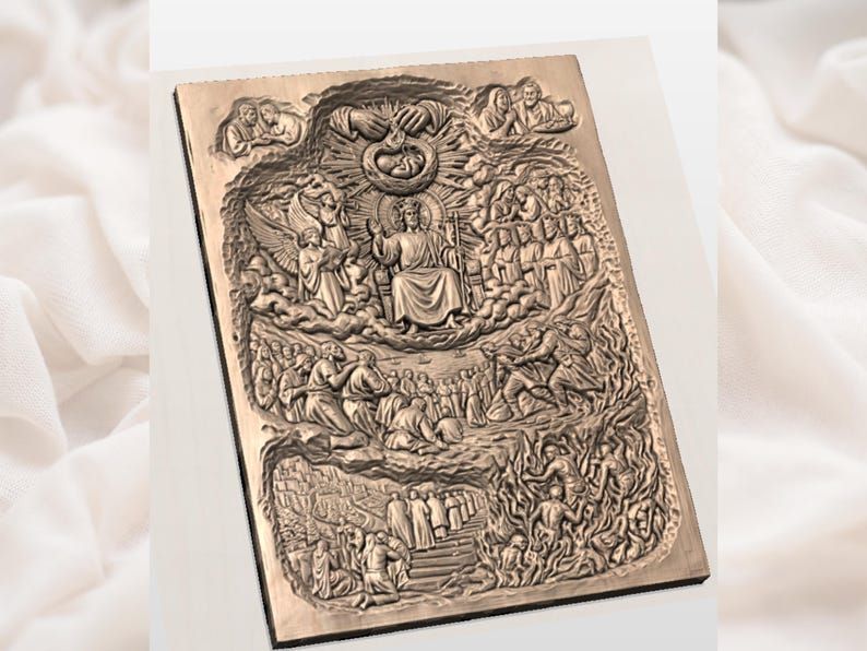 The Last Judgment STL: Christ Enthroned Over Heaven and Hell bas-relief STL — view 2